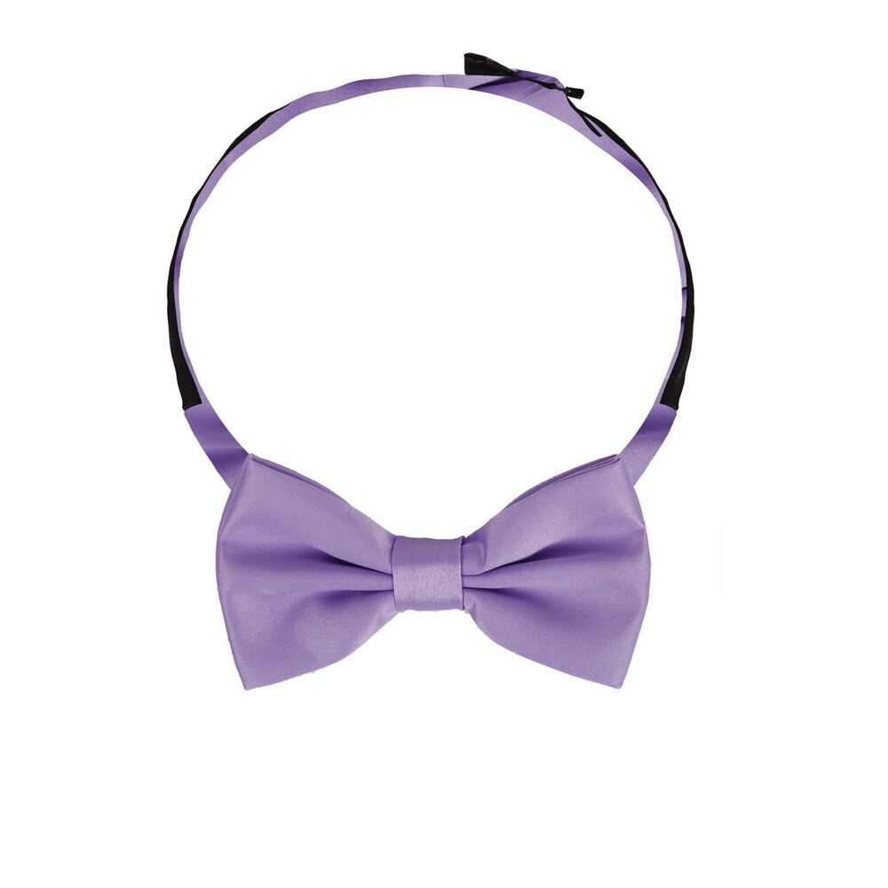 6339 Purple Solid Bowties 25.6"-Neck-Size Clip-On Adjustable Bow Ties